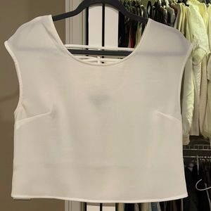 Express white cropped top